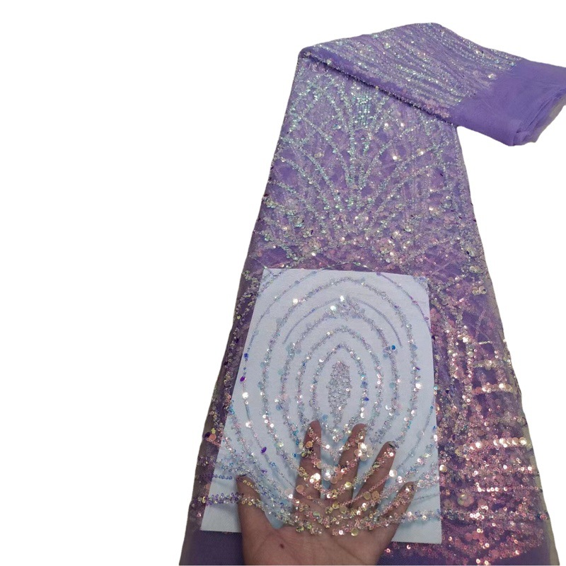 Southeast Asian Ethnic Mesh Bottom Bead Tube Embroidered Cloth Laminate Positioning Flower Wedding Dress Dress Stage Performance Dress Fabric
