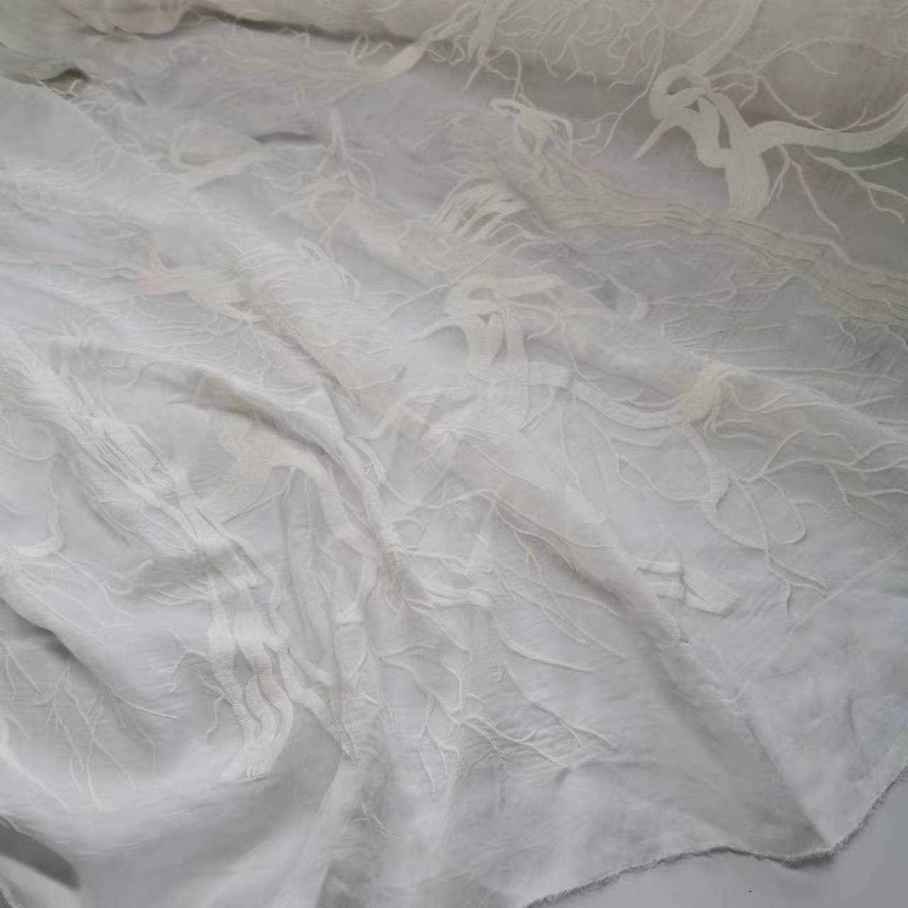 8mm Silk Cotton Embroidered Shirt Skirt Wide Fabric