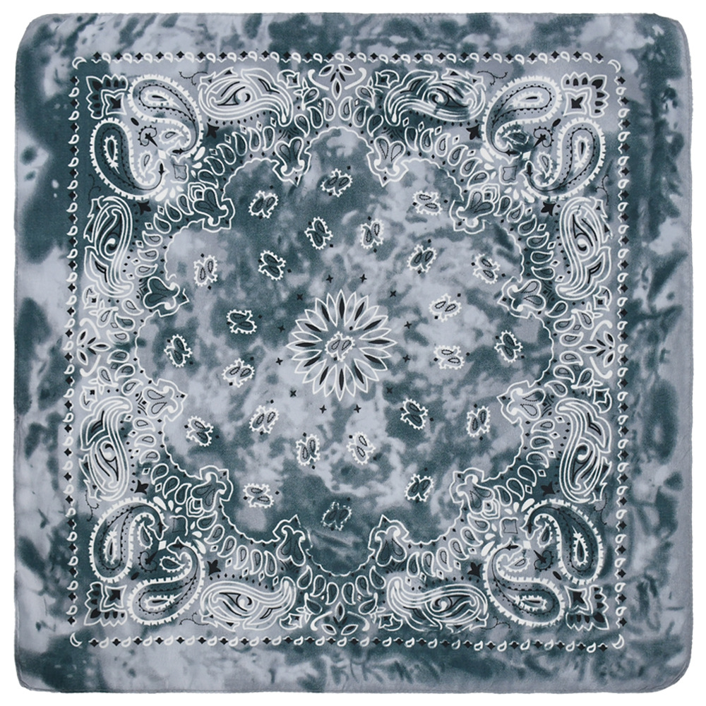 Picture of 54 * 54CM polyester tie-dyed cashew flower square scarf wholesale ameikaji bandana outdoor hip hop street dance headscarf