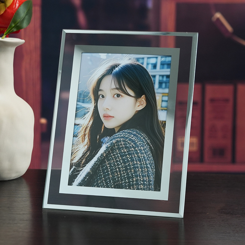 Creative glass photo frame 6 inch 7 inch crystal photo frame empty frame table 6 inch 7 inch transparent personality photo frame wholesale