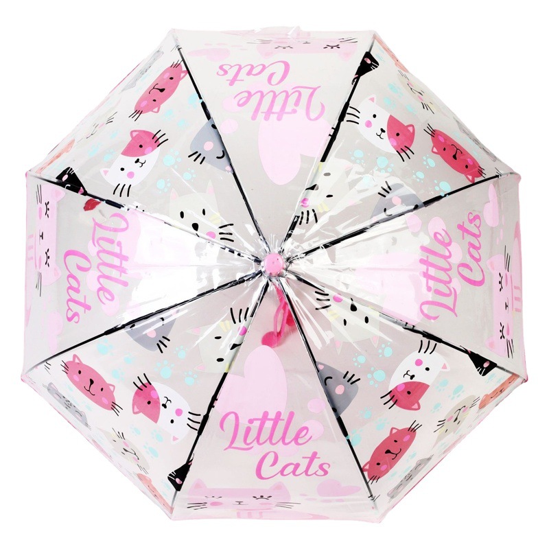 25 Years New Product [Border-Border] Kidsren's Transparent Umbrella Cartoon Cat Dinosaur Pattern 19inch Export Umbrella in Stock