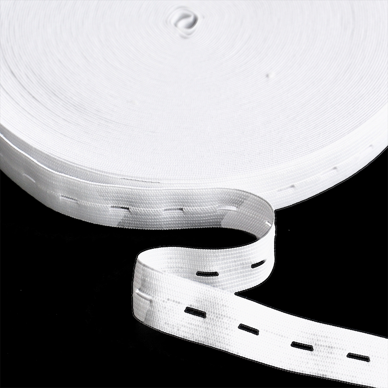 Picture of Black and white adjustable buttonhole elastic band baby pregnant women pants waist elastic band flat rubber band wide accessories