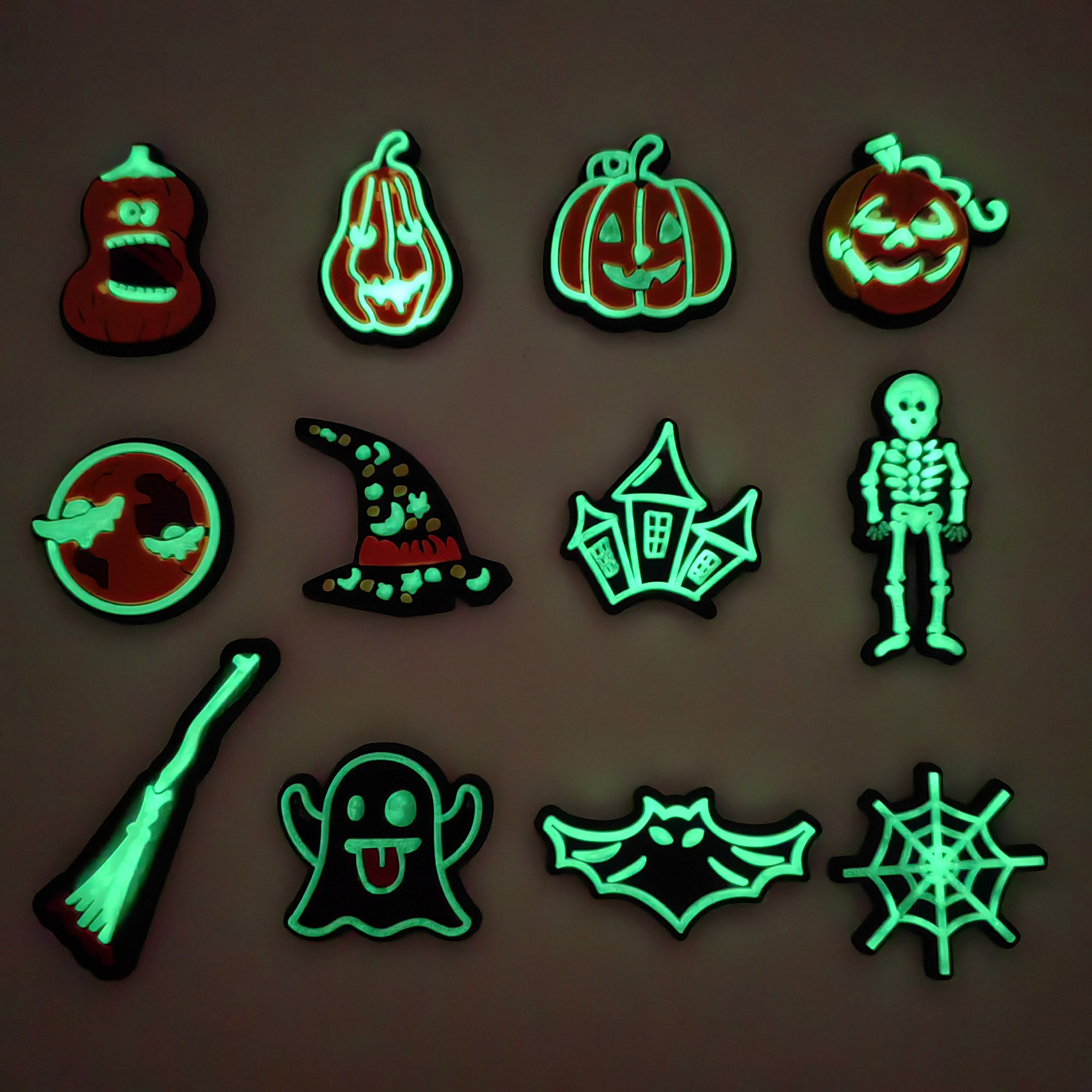 Picture of 12 suit Cartoon Luminous Halloween Cave Shoes Shoes Flower Shoe Buckle DIY Halloween Gift Sandals Accessories