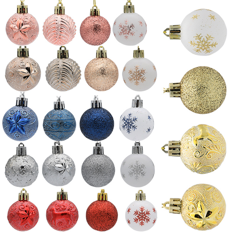 Cross-border wholesale New Christmas ball 30PCs 4cm set Christmas tree decoration props party activities hand gift