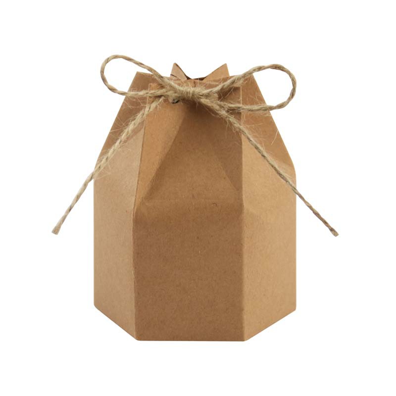 Picture of European New Kraft paper packaging box hexagonal Kraft paper candy box yurt carton gift box spot