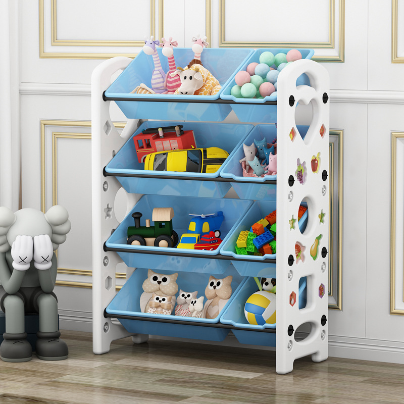 Picture of Children's Toy Storage Rack Household Kindergarten Baby Storage Rack Floor Multi-Layer Finishing Rack Storage Cabinet Plastic Basket