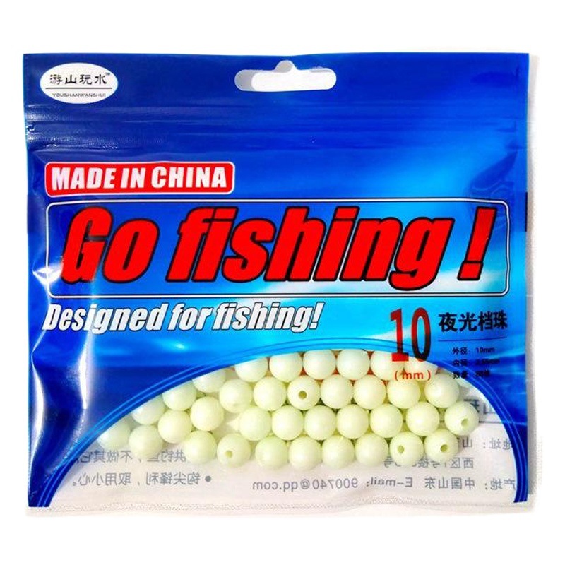 Luminous beads travel in the mountains and play in the water. Highlight Luya stall beans 8 10 12 14 16 20 25mm fishing group stop beads
