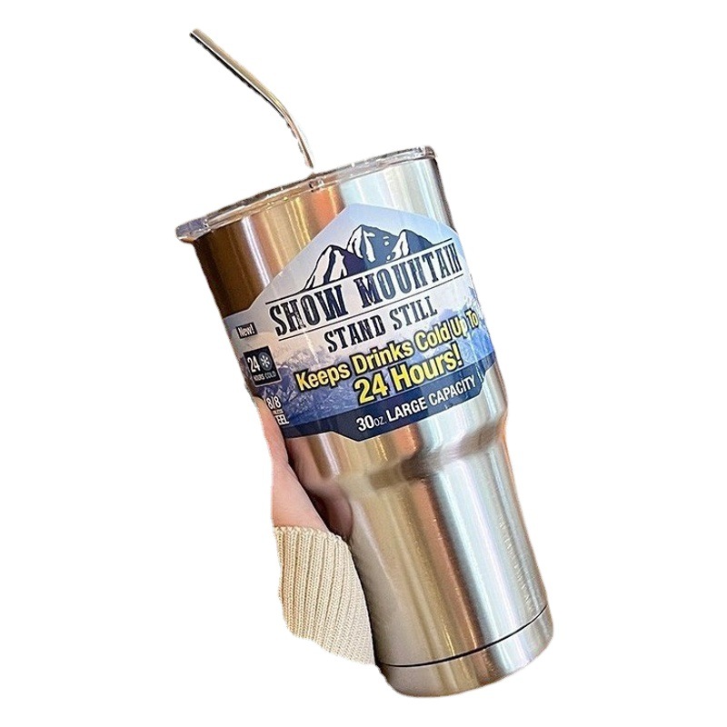Cross-border explosions 304 stainless steel thermos cup ice bully cup with straw car cup outdoor car cup portable water cup