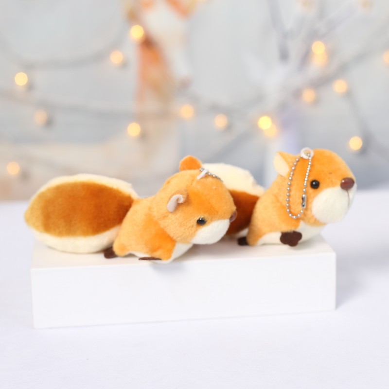 Picture of Net red new cute doll big tail squirrel small pendant doll plush toy keychain doll wholesale