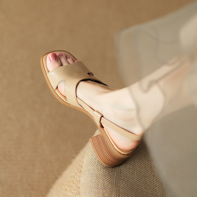 Shopkeeper's Retention ~ Square Toe Open Toe High Heel Sandals Women's Shoes Summer New Casual Roman Shoes Commuter Thick High Heels