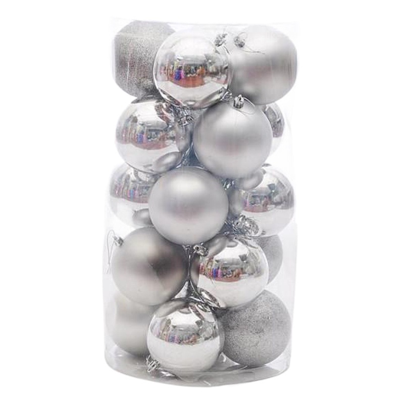 Holiday Decorations Colorful Ball Christmas Decorations Christmas Tree Pendant Barrel 4/5/6/8cm Electroplated Christmas Ball Set
