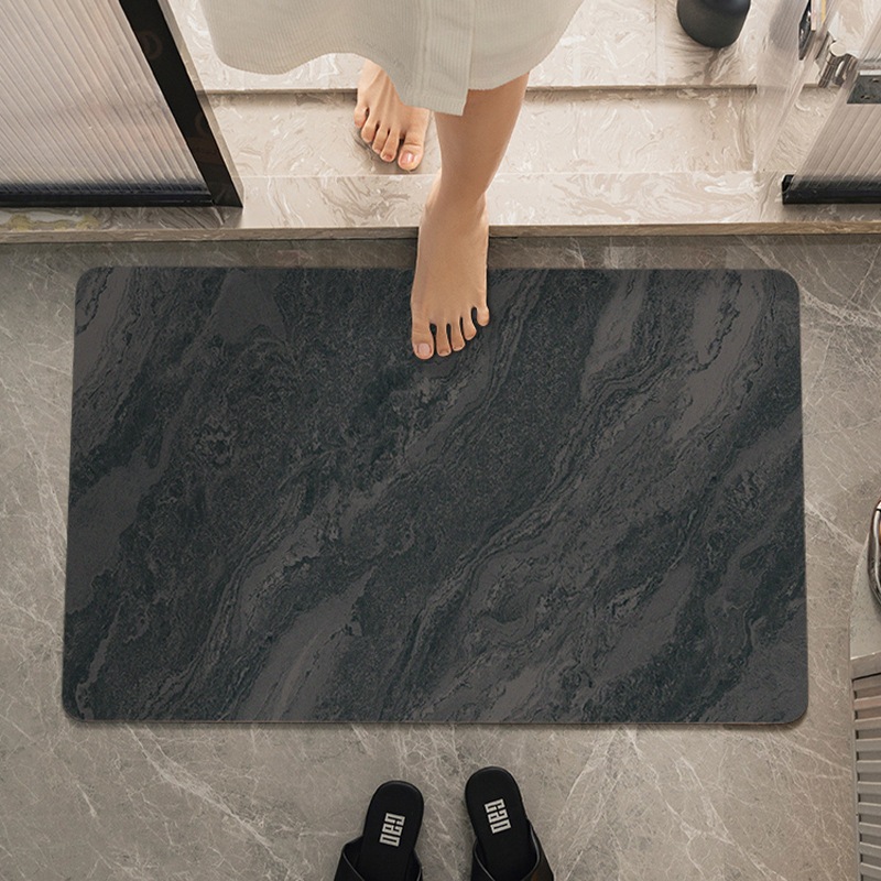 Picture of Simple Diatom Mud Thickened Cushion Absorbent Mat Bathroom Door Mat Quick-drying High-end Bathroom Floor Mat Non-slip