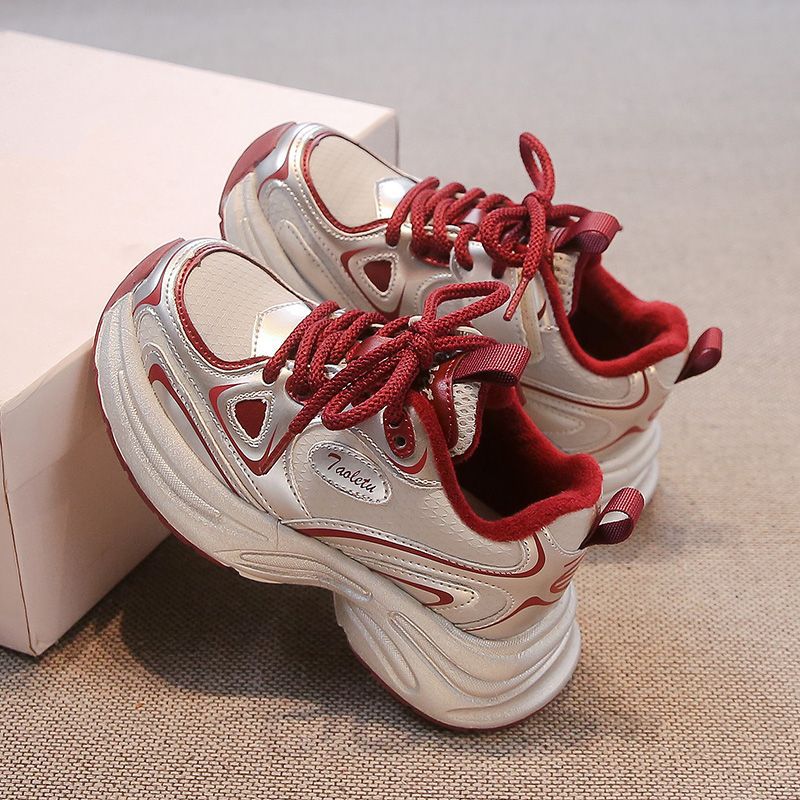 Spring 2025 New Children's Breathable Cotton Shoes Girls' Non-slip sneaker Trendy Running Shoes for Middle and Big Children Internet Red Shoes