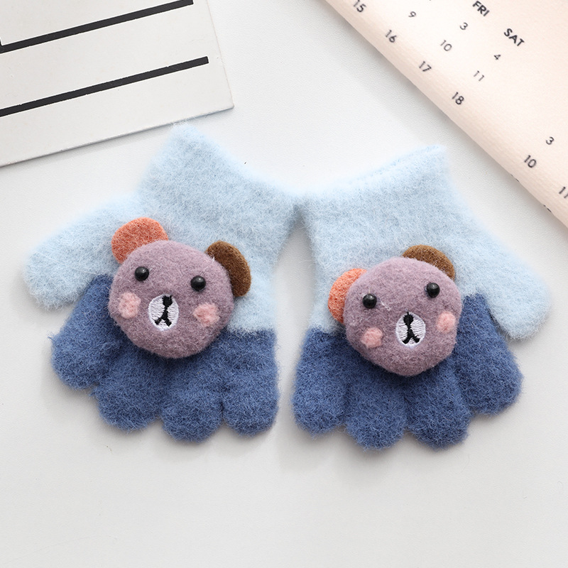 Picture of Children's Gloves Five Fingers Baby Autumn and Winter Cute Trendy Boys and Girls Students Thickened 1-3 Years Old 2 Warm Kids