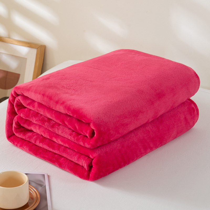 Picture of Foreign Trade Cross-Border Solid Color Flannel Blanket Summer Sofa Nap Blanket Coral Velvet Sheets Gift Blanket Wholesale