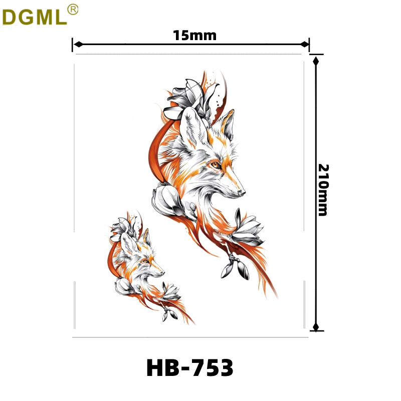 Picture of Small fresh English letters flower butterfly tattoo stickers color creative full arm fox in stock wholesale to map custom