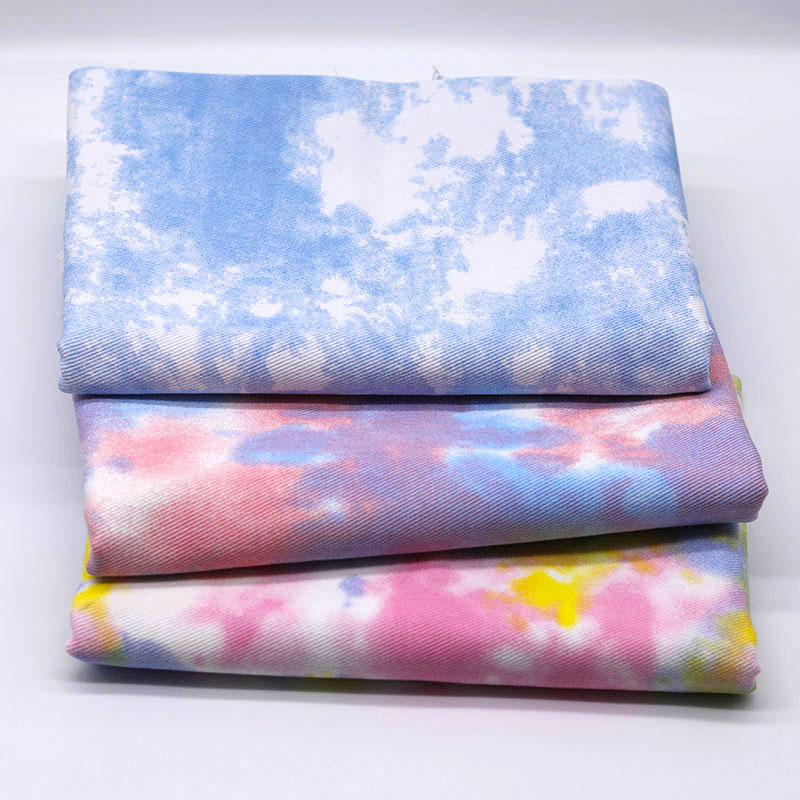 Picture of Color tie-dye twill cotton fabric Denim fabric clothing fabric diy handmade clothes thickening