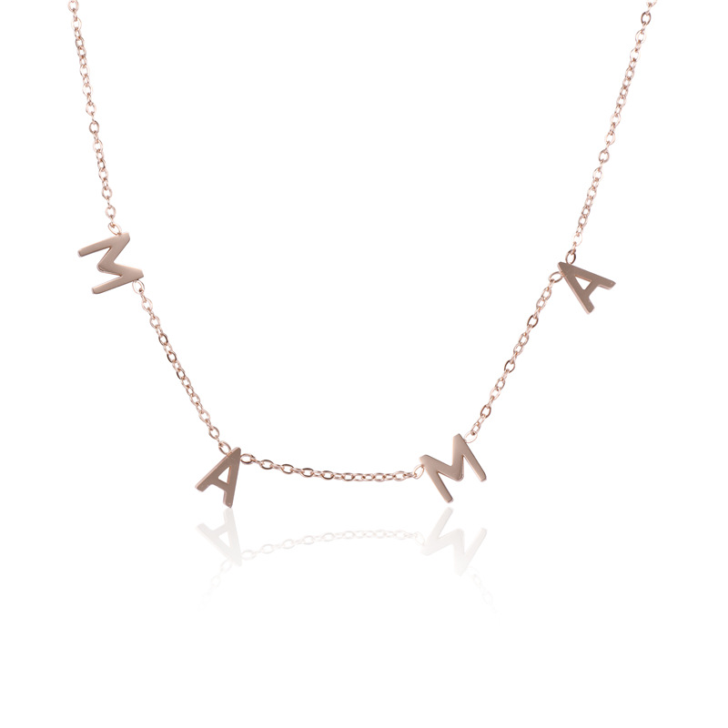 Picture of Europe and the United States cross-border MAMA NANA LOVE stainless steel titanium steel necklace Mother's Day ladies manufacturers jewelry wholesale