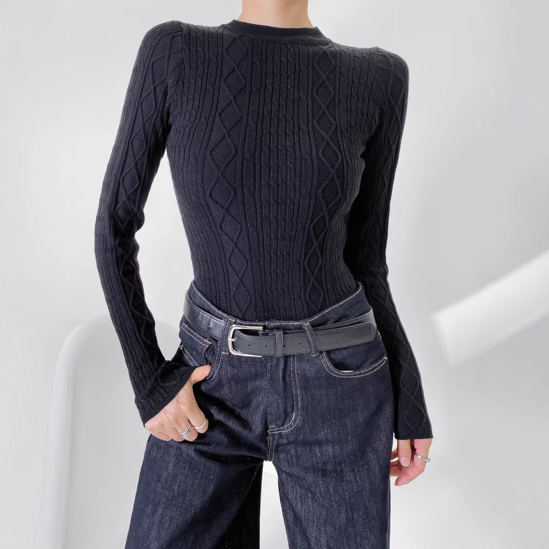 Picture of European and American Style Sexy Backless Knitted Jumpsuit Women's New Round Neck Slim-Fit Slimming Stretch Sweater