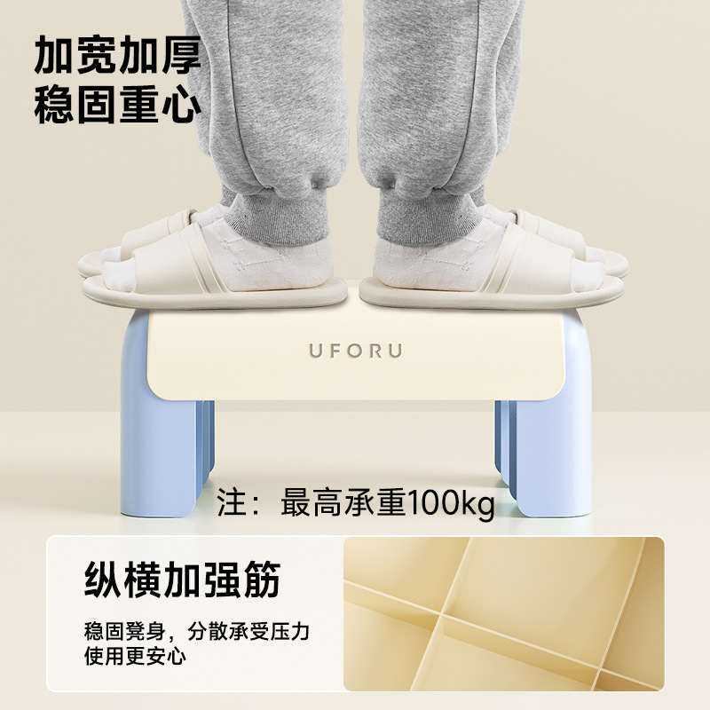 Picture of Children's Small Stool High Beauty Value Baby Bathroom Bath Small Chair Living Room Thickened Non-slip Shoe Changing Plastic Small Stool