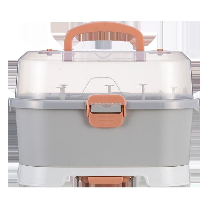 Baby bottle storage box portable large baby tableware storage box draining dustproof drying rack milk powder box