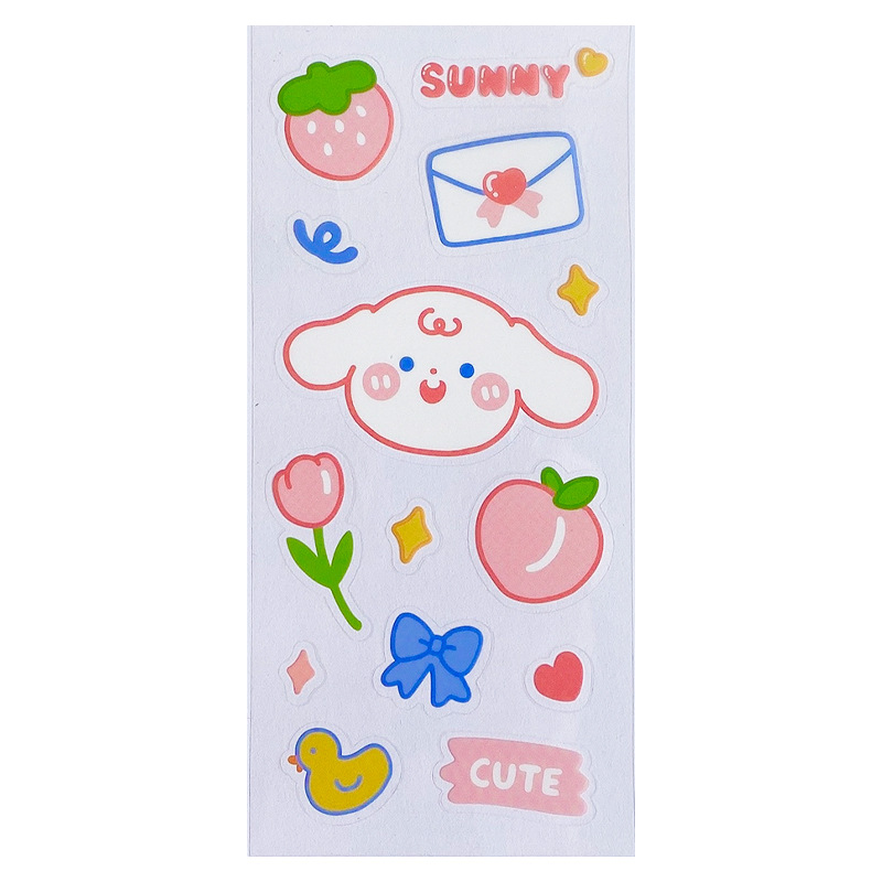 Picture of Yilan Original Cartoon Sticker Transparent Pvc Handbook Sticker Cute Thermos Cup Seamless Waterproof Water Cup Decorative Sticker