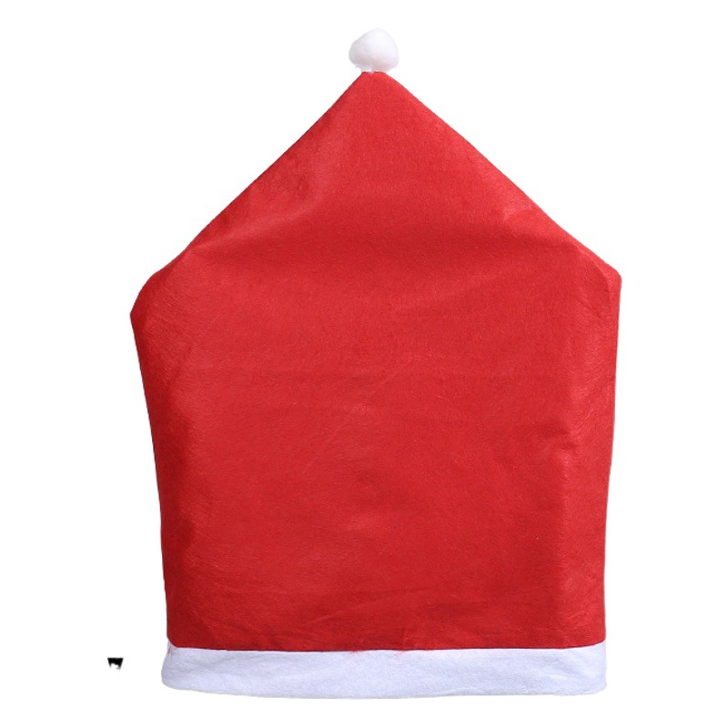 Non-Woven Christmas Chair Set Table Decorations Amazon Red Christmas Hat Chair Cover Soft Feel Chair Cover