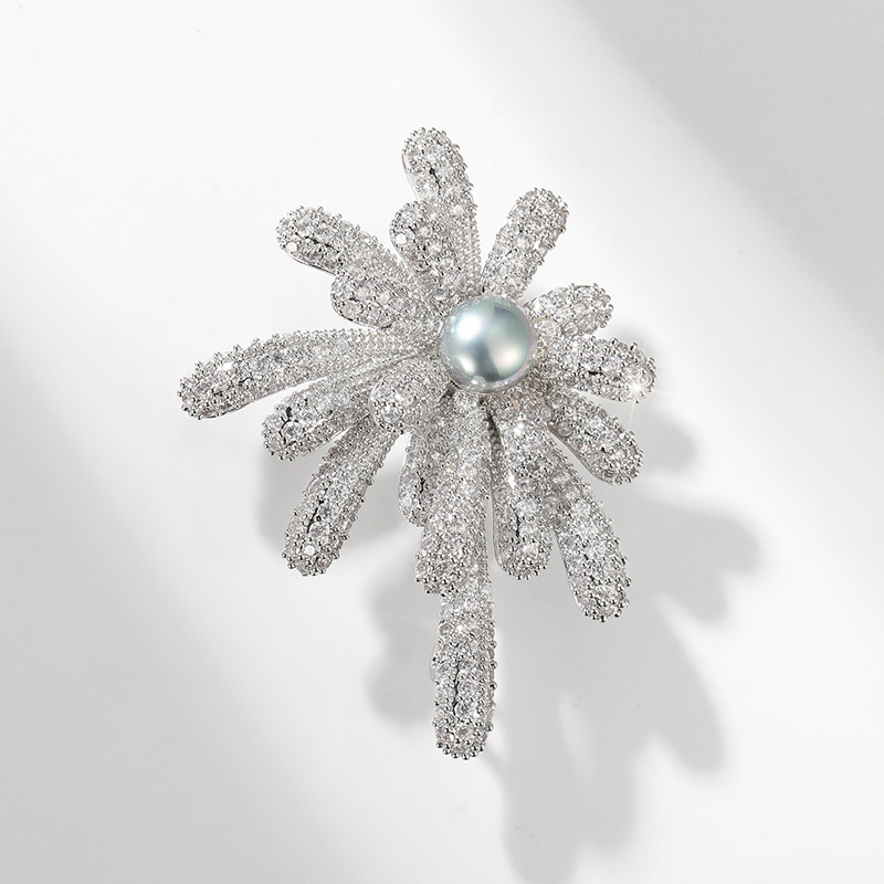 Picture of Sky luxury jewelry high-end brand heavy industry hot natural pearl fireworks brooch can be used for batch testing certificate