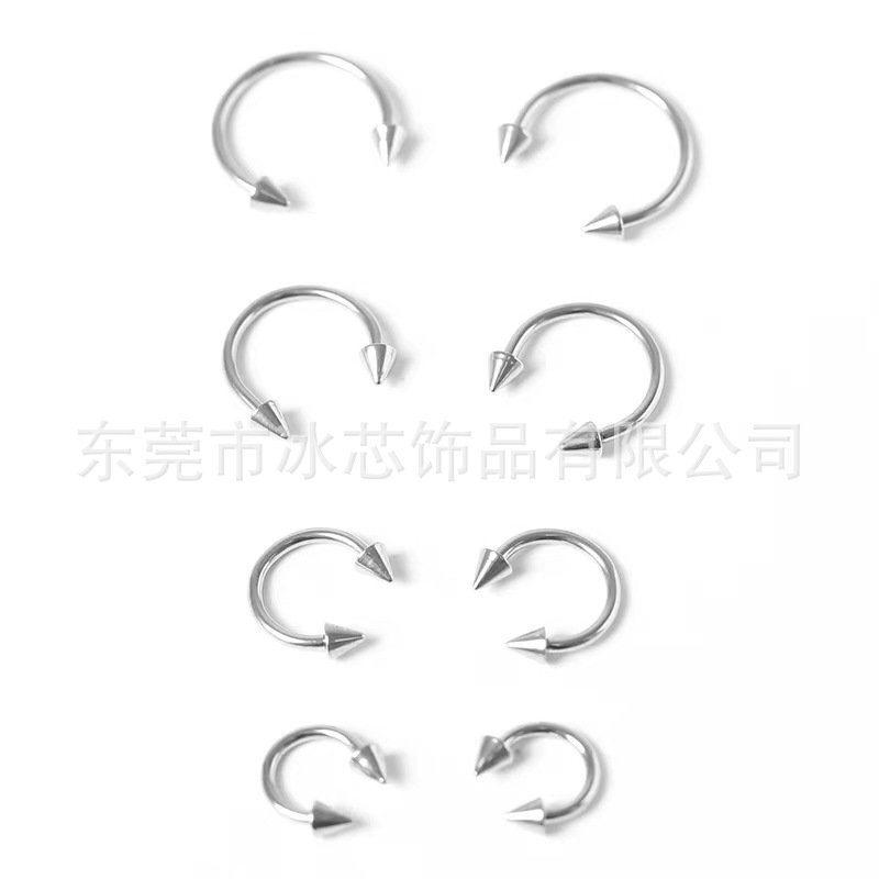 Picture of Stainless steel nose ring C- shaped horseshoe ring horseshoe rod nose nail human body piercing tattoo jewelry Europe and America Amazon cross-border