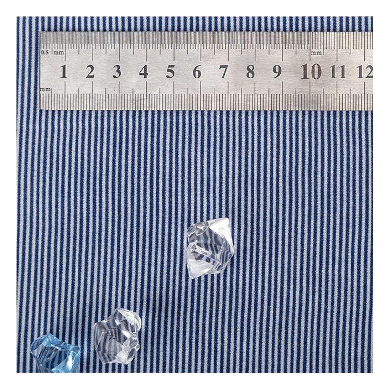 Women's cotton knitted yarn-dyed striped plain jersey cotton spring and summer women's cotton T-shirt striped fabric