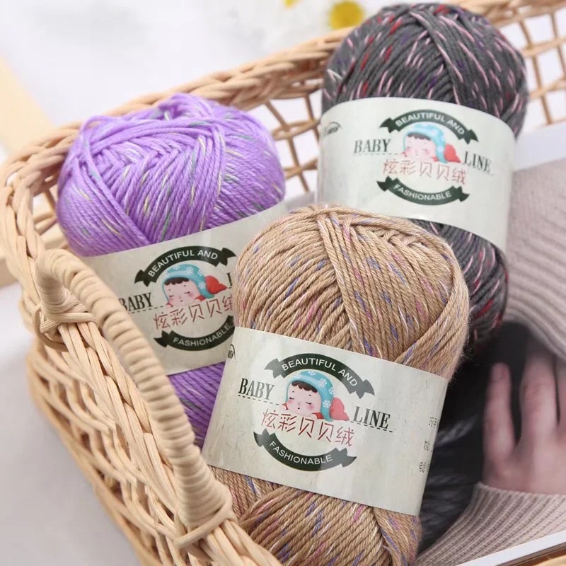 Colorful Beibei velvet wool children's wool baby wool crocheted medium thick hand knitting thread crocheted doll thread factory wholesale