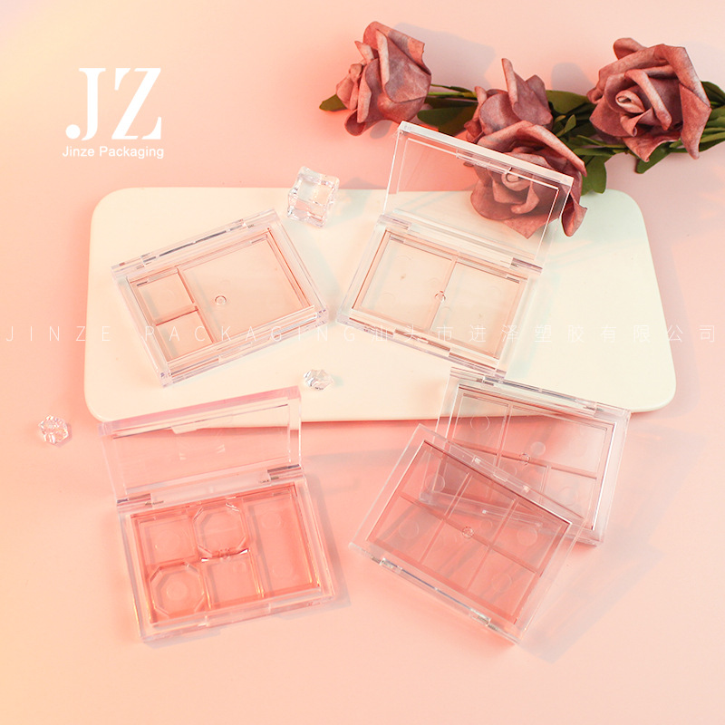 JINZE order-new multi-color fully transparent eyeshadow plate square blush high disc makeup package manufacturer