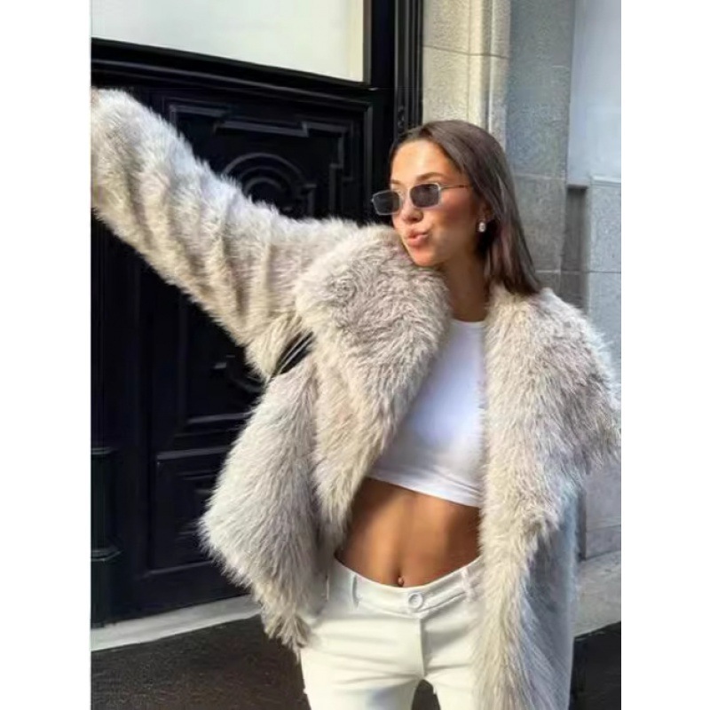Foreign Trade Cross-Border Women's Lamb Wool Black Jacket Women's New Fur Imitation Leather