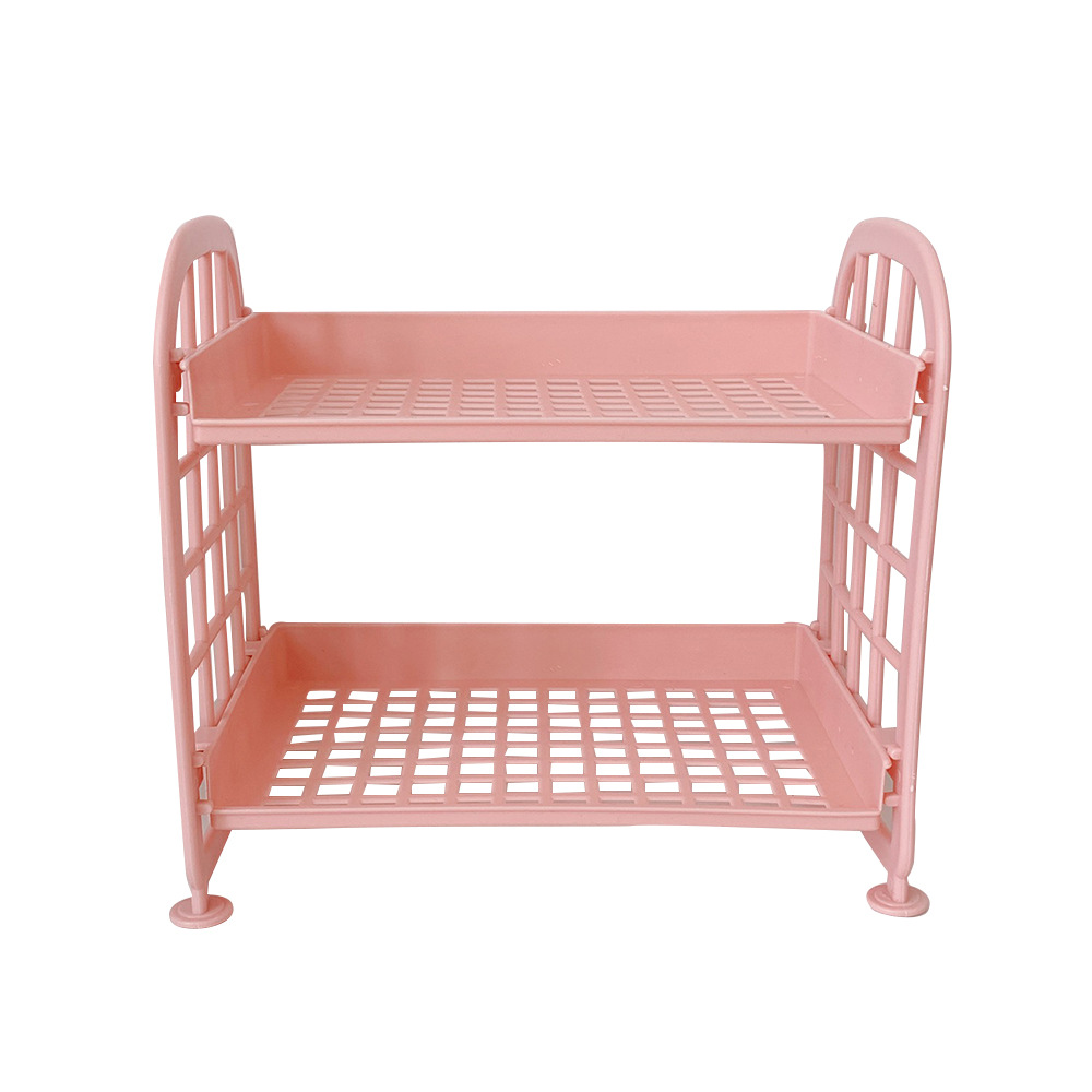 Picture of New Ins Cosmetic Jewelry Double-layer Folding Storage Rack Simple Household Desktop Bathroom Storage Rack Storage Rack