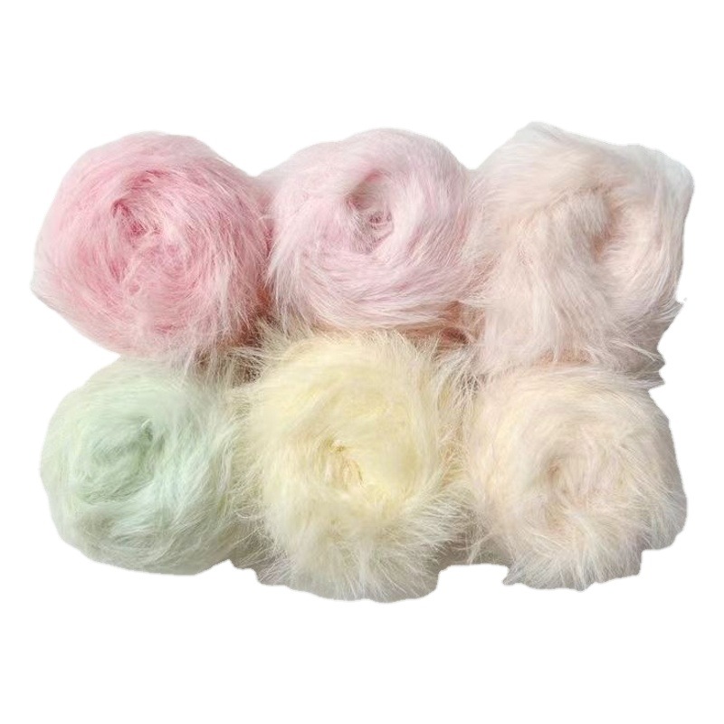 Factory wholesale mink wool ball hand-woven hand mixed thread imitation mink diy bag scarf crochet material bag
