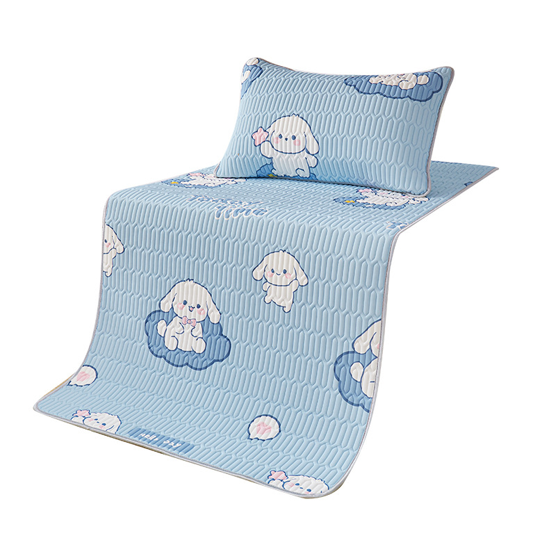 Picture of Class A latex mat three-piece set summer ice silk bed sheet bed hat foldable non-slip cooling soft mat air-conditioning mat