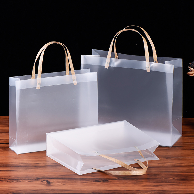 Transparent frosted Dragon Boat Festival gift bag custom advertising plastic pp tote bag wedding gift pp bag custom