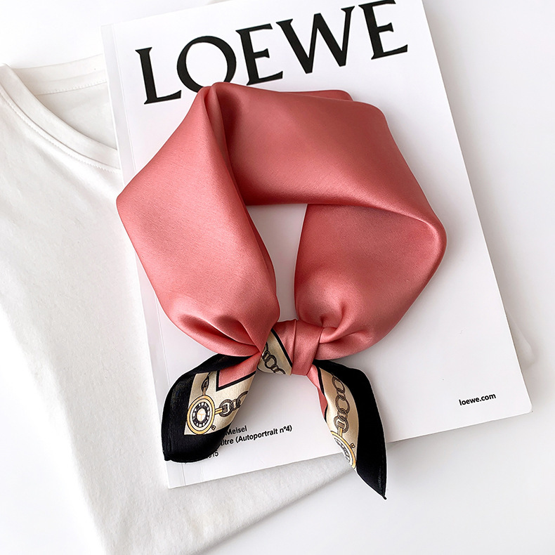 Picture of 2024 New Style Silk Scarves Women's Spring and Summer Fashion Printed 100 Mulberry Silk Small Square Scarf South Korea Ribbon Scarf
