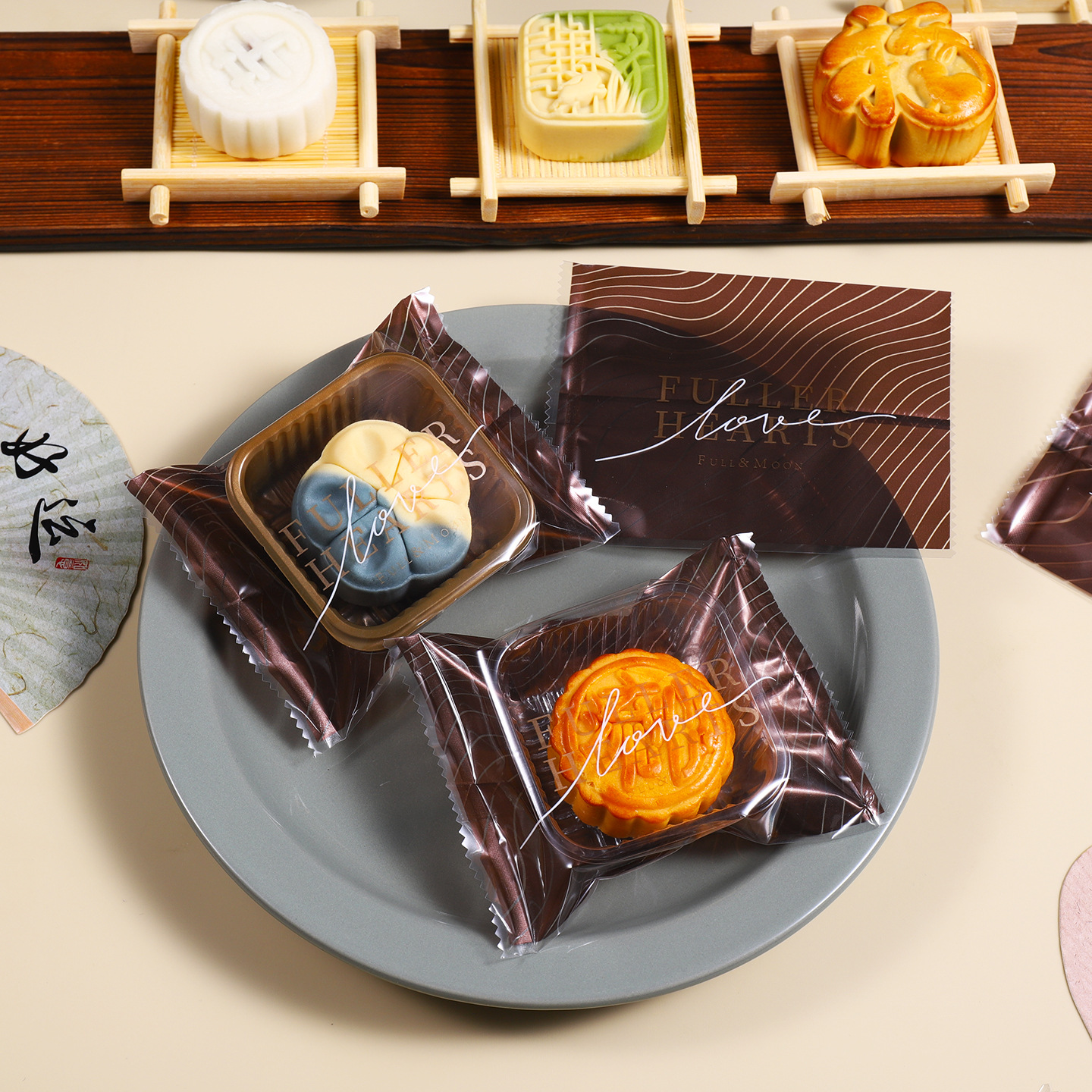 Picture of Spot Wholesale 2025 New Mooncake Packaging Bag 50g 100g Egg Yolk Crisp Mid-Autumn Mooncake Machine-Sealed Packaging Bag