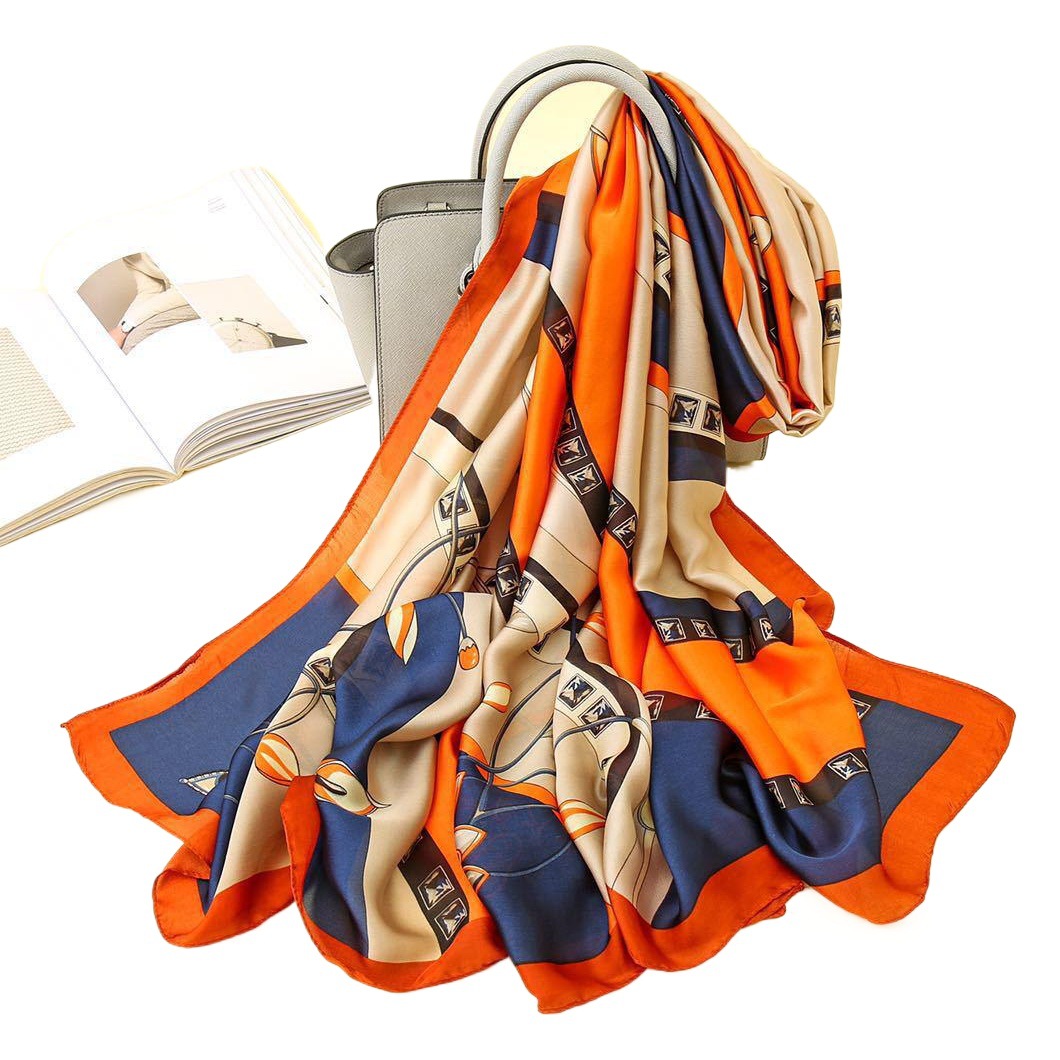 Spring and summer 2021 New imitation silk scarves women printed high-end imitation silk shawl ladies gift scarf wholesale