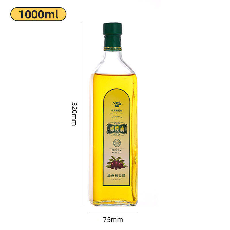 Picture of Wholesale glass oil bottle olive oil bottle 500ml sesame oil bottle thickened transparent edible oil empty bottle packaging glass bottle