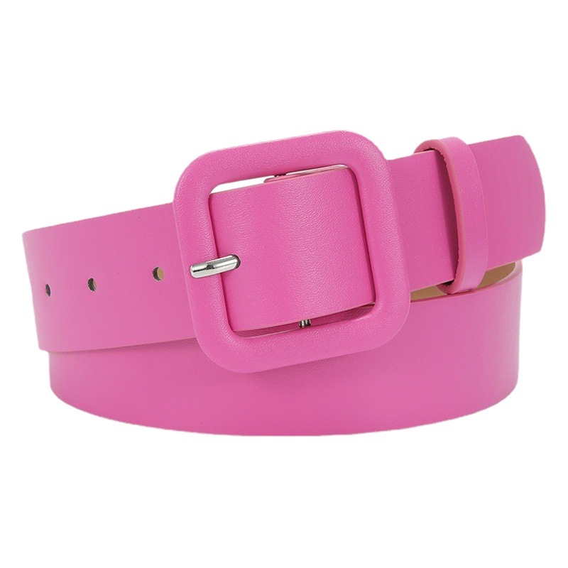 New Fashion Korean Women's Belt Square Buckle Candy Color chic Style Simple All-match Jeans Dress Belt