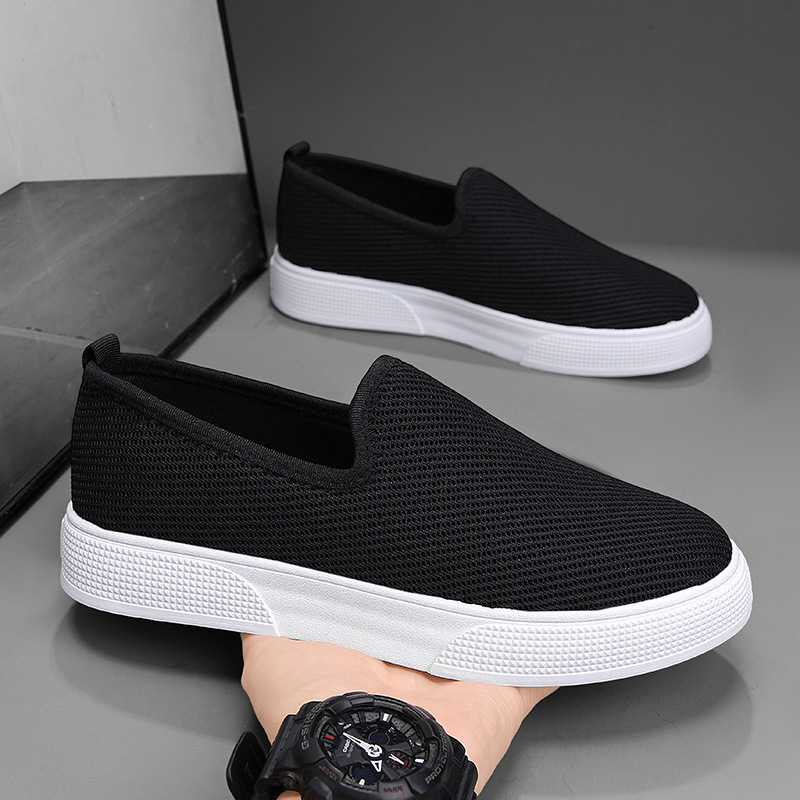 Men's Shoes 2025 Summer Breathable Canvas Shoes Lazy Shoes Slip-on Shoes Men's Old Beijing Cloth Shoes Casual Board Shoes for Men