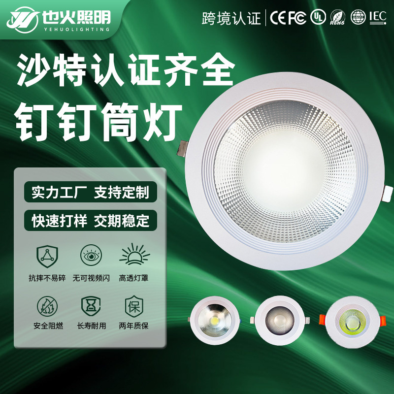 Fully certified Nail Downside Lights, LED Ceiling Lights, Embedded Clothing Store Eyelet Downlights, Background Wall COB7W Spotlights