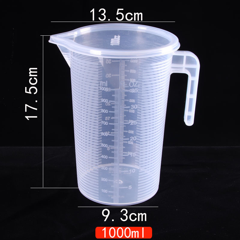 Picture of Plastic beaker measuring cup transparent thickened with scale student chemistry experiment plastic cup size specifications household multi-use