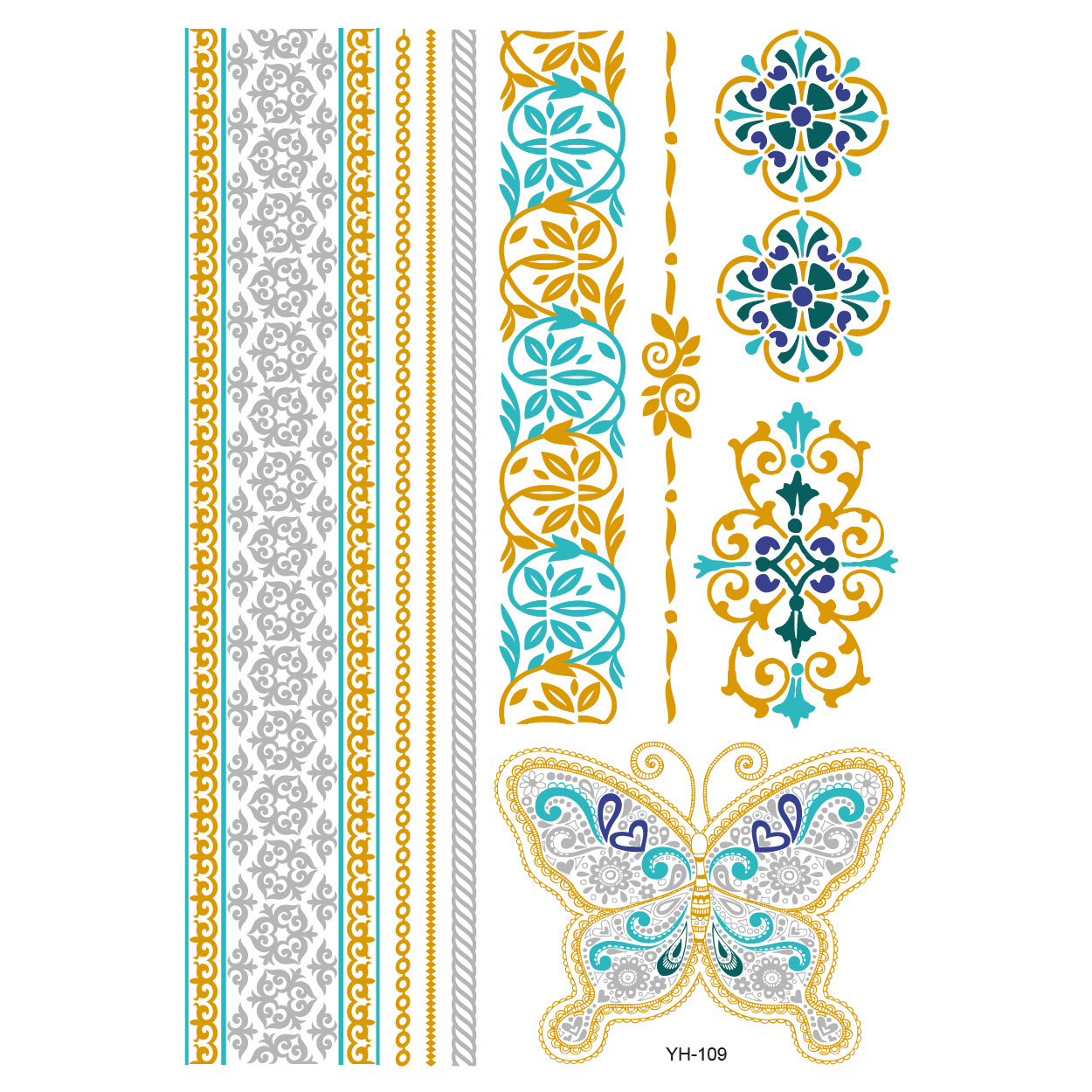Picture of Bronzing tattoo stickers manufacturers in stock wholesale waterproof tattoo stickers fashion tattoo stickers