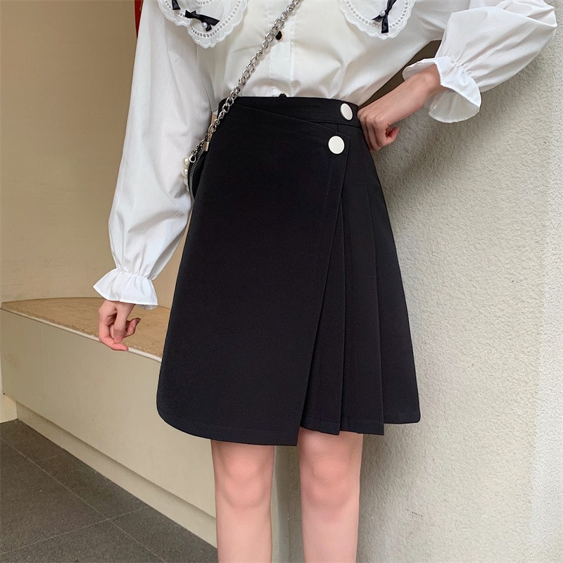 Korean-style Slimming Short Skirt A- line Skirt Summer New Fashion High Waist All-match Split One-step Skirt Skirt Hip Skirt