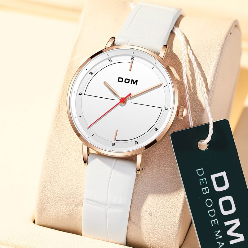 Dom Watch for Women, Simple and Versatile, Fashionable Waterproof Quartz Watch, Student Watch, Holiday Gift, 30m Strap