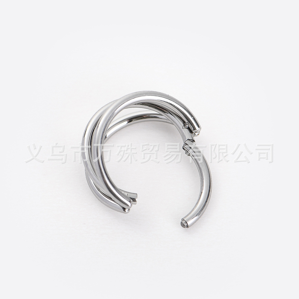Picture of G23 Titanium F136 Nose Ring Earrings Ear Clip Puncture Jewelry Ear Puncture European and American Ear Buckle Earrings Cross Border