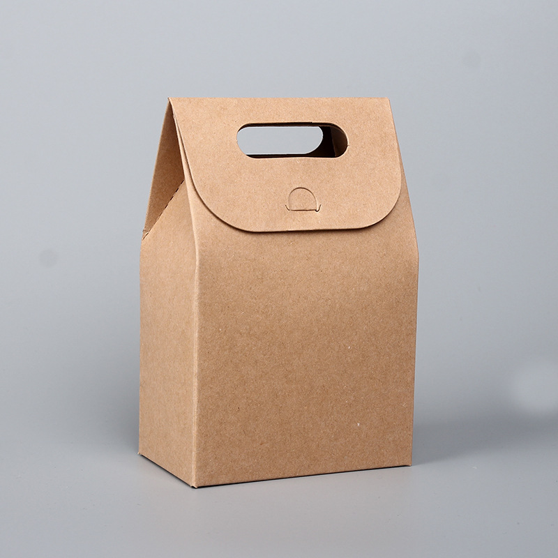 Manufacturer Wholesale Spot Imported Kraft Cardboard Packaging Handbag Gift Box Baking Packaging Carton Tea Cake Box